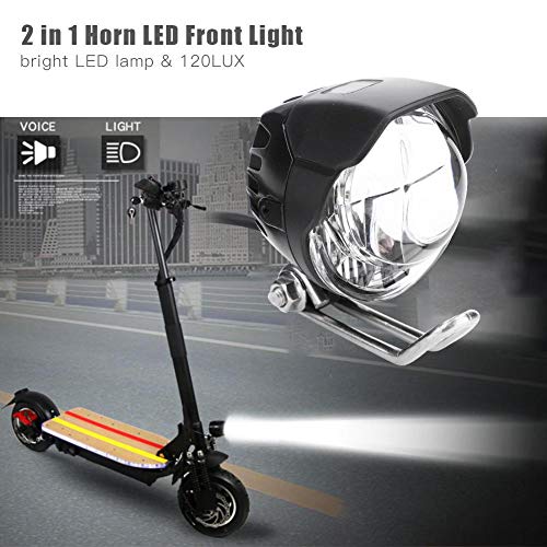 2-in-1 Electric Bike Headlight with Horn
