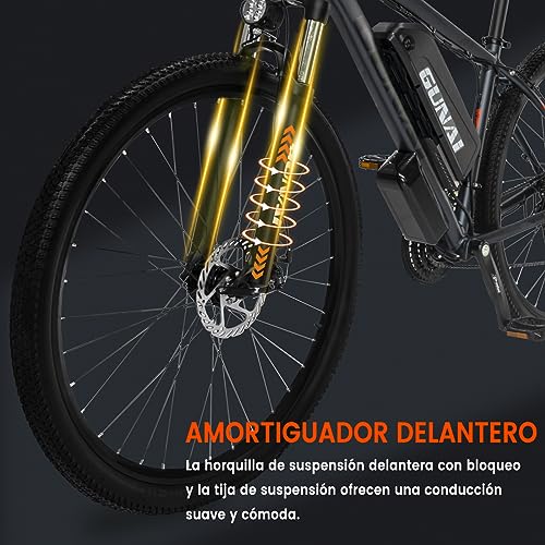 GUNAI 29" 48V Electric Mountain Bike - 21 Speed