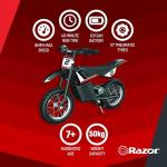 Razor MX125 Electric Dirt Bike for Kids, Black