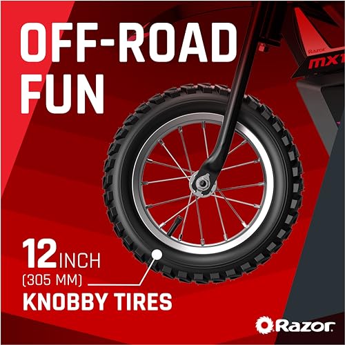 Razor MX125 Electric Dirt Bike for Kids, Black