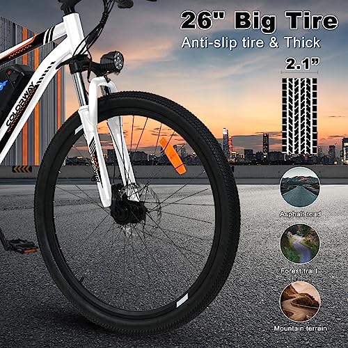 26" COLORWAY Electric Mountain Bike with Removable Battery