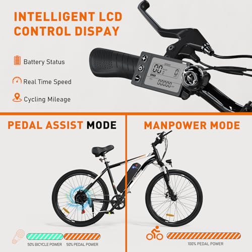 26" COLORWAY Electric Mountain Bike with Removable Battery