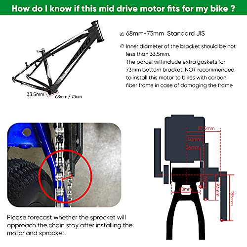 BAFANG 250W Mid Drive Electric Bike Conversion Kit