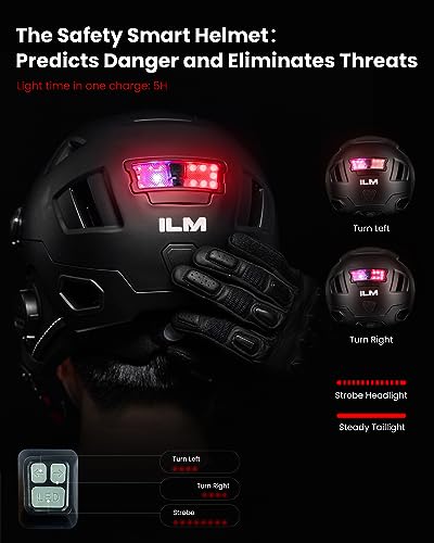 ILM Smart Bike Helmet with LED Brake Warning Light