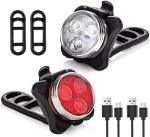 Bright Bike Lights with 4 Modes & Rechargeable Batteries
