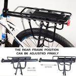 Aluminum rear bike rack for luggage