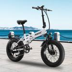 20" Fat Tire Folding E-Bike - 250W, 48V, White