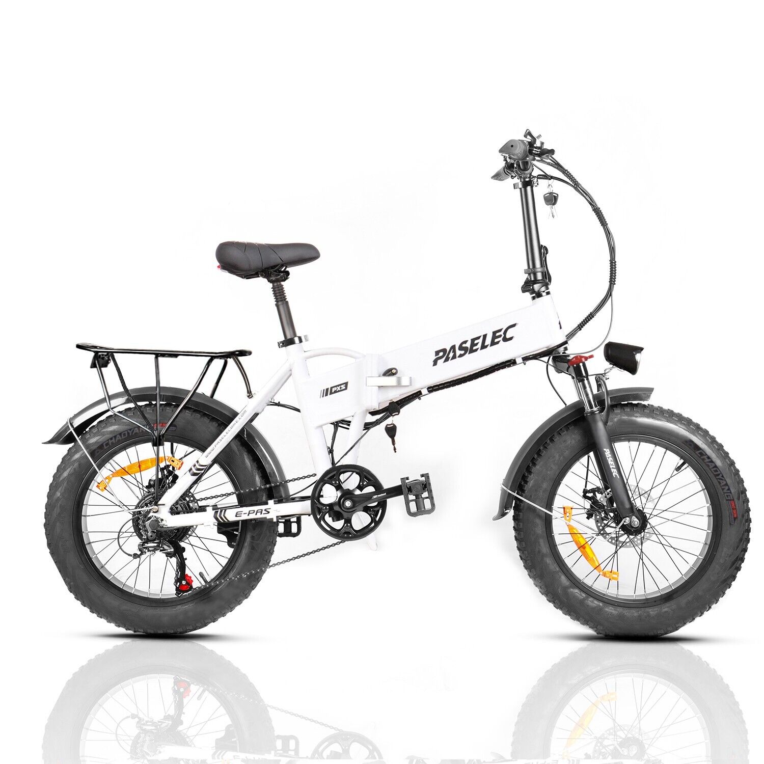 20" Fat Tire Folding E-Bike - 250W, 48V, White
