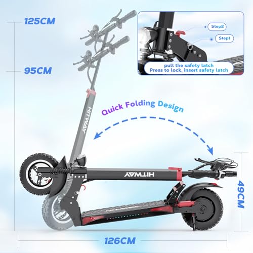 HITWAY Electric Scooter Pro 10" with App, Foldable
