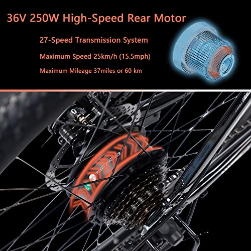 SOODOO 26" Electric Bike with 250W Motor