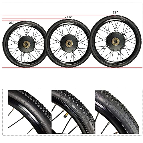 48V 1500W E-Bike Conversion Kit, 27.5" Rear