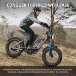 KELKART 20" Electric Mountain Bike, Shimano 7-Speed Gear