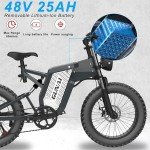 KELKART 20" Electric Mountain Bike, Shimano 7-Speed Gear