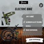 Yasyas 26" Folding Electric Mountain Bike - Army Green