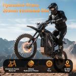 OXYSURE 72V Electric Dirt Bike, 53MPH Speed