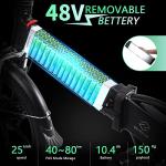 Folding 20'' Electric City Bike with Removable Battery
