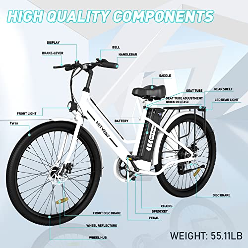 26" Hitway City E-bike - 3 Speeds