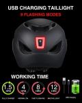 Electric Bike Helmet with USB Rear Light & Visor