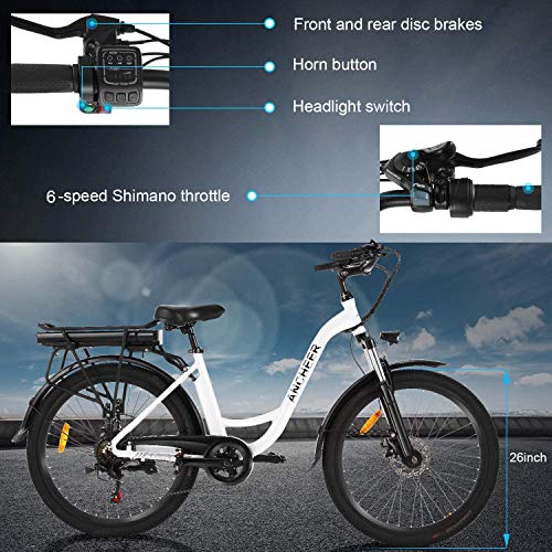 ANCHEER City Ebike Cruiser with Removable Battery