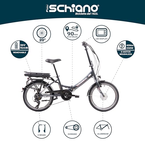 Folding 250W e-bike for adults, 7-speeds