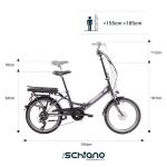 Folding 250W e-bike for adults, 7-speeds