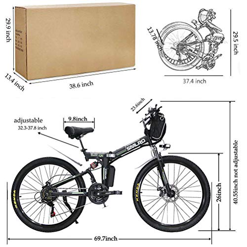 Hyuhome Folding Electric Bike, 26" MTB Dirtbike