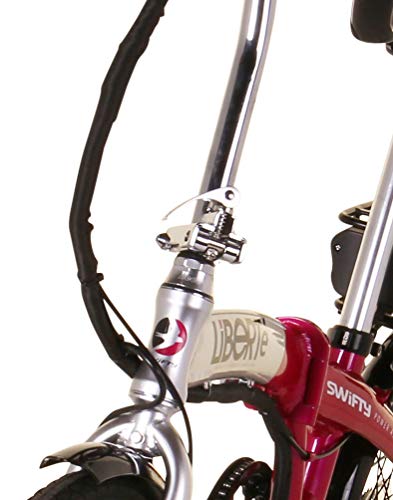 Swifty Liberte Red Electric Folding Bike , Silver/Pink