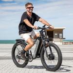 VLFINA Fat Tire Full Suspension E-Bike - 26