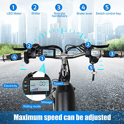 Hyuhome Folding Electric Bike MTB for Adults