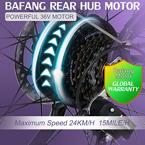 Hyuhome 27.5" Electric Mountain Bike, Purple