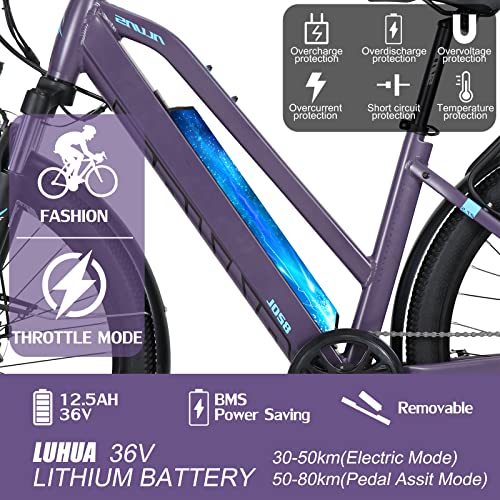 Hyuhome 27.5" Electric Mountain Bike, Purple
