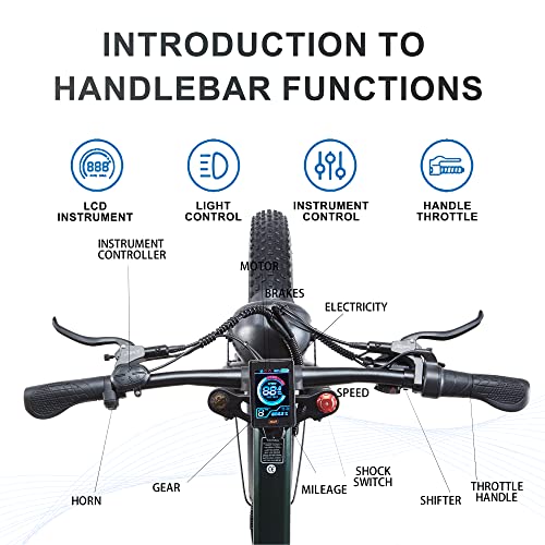 Green Fat Tire Electric Mountain Bike for Men