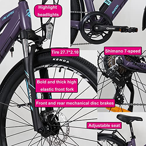 Hyuhome 27.5" Electric Mountain Bike, Purple