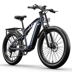 Mountain E-Bike: Fat Tire, Full Suspension, 48V Battery