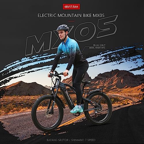 Mountain E-Bike: Fat Tire, Full Suspension, 48V Battery