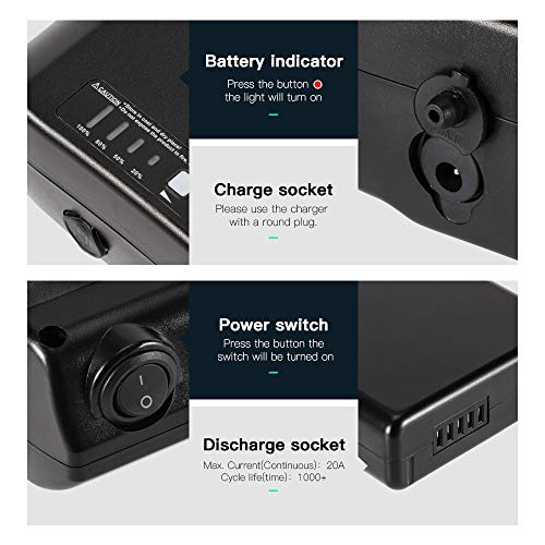 YOSE POWER Rear Rack Battery for E-Bike - 36V, 10.4h