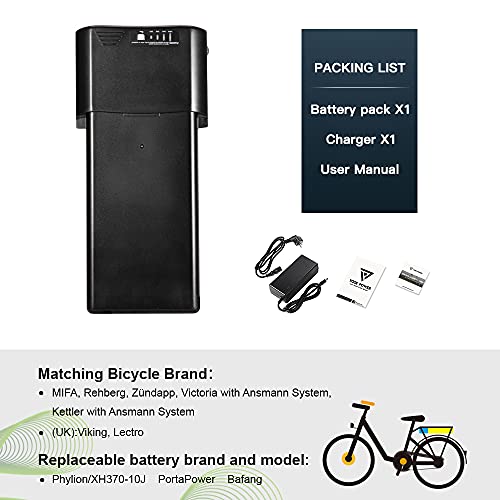YOSE POWER Rear Rack Battery for E-Bike - 36V, 10.4h