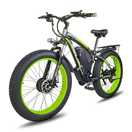 Hyuhome Adult Men's Green 26" Fat Tire E-Bike