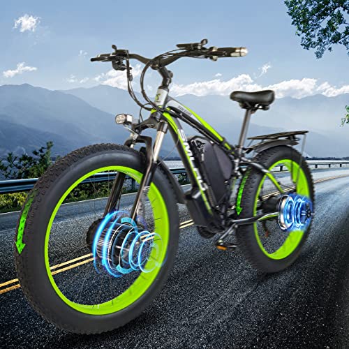 Hyuhome Adult Men's Green 26" Fat Tire E-Bike