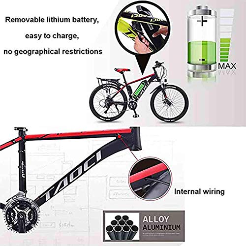 Yellow Electric Mountain Bike - 26'' Alloy Ebike