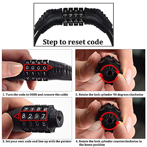 Portable 4-Digit Bike Lock for Electric Bikes