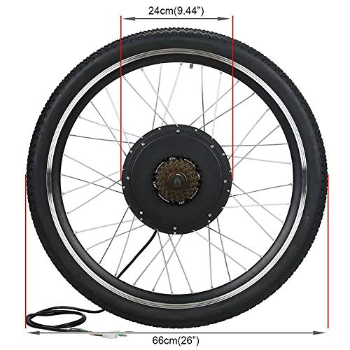 48V 1000W Electric Bike Conversion Kit, 26" Rear Wheel