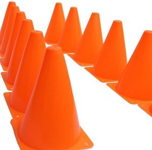 Bright Orange Traffic Cones - Set of 12