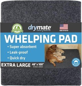 Washable Dog Whelping Box Liner Mat 48"x100