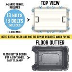 SportPet Designs Plastic Kennels Rolling Plastic Airline Approved Wire Door Travel Dog Crate, X-Large, Gray