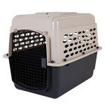 Petmate Vari Dog Kennel - Portable Crate for Pets 30-50 lbs - Airline-Friendly Pet Carrier - Durable Plastic Shell - For Home and Travel - Made in USA - 32 Inches - Taupe and Black