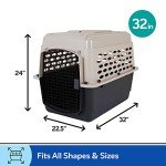 Petmate Vari Dog Kennel - Portable Crate for Pets 30-50 lbs - Airline-Friendly Pet Carrier - Durable Plastic Shell - For Home and Travel - Made in USA - 32 Inches - Taupe and Black