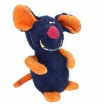 Multipet Deedle Dude 8-Inch Singing Mouse Plush Dog Toy, Blue