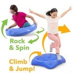 Simplay3 Two Sided Rock Around Wobble Disk and Climbing Dome for Toddlers and Kids - Rocking and Climbing - Indoor/Outdoor, Made in USA