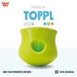 West Paw Zogoflex Toppl Interactive Treat Dispensing Dog Puzzle Play Toy, 100% Guaranteed Tough, It Floats!, Made in USA, Small, Granny Smith